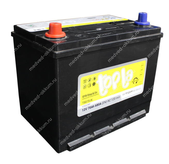 TOPLA EFB Stop&Go Asia 70 Ач пр. D26R 57024