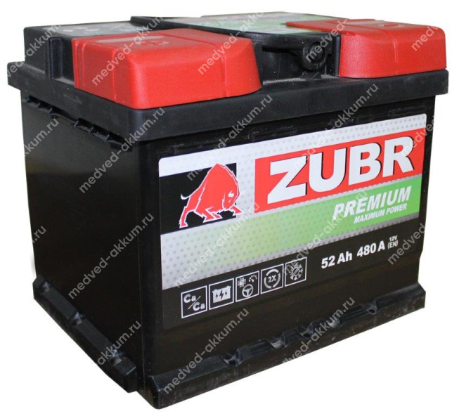 ZUBR Premium 52 Ач пр.низ. LB1