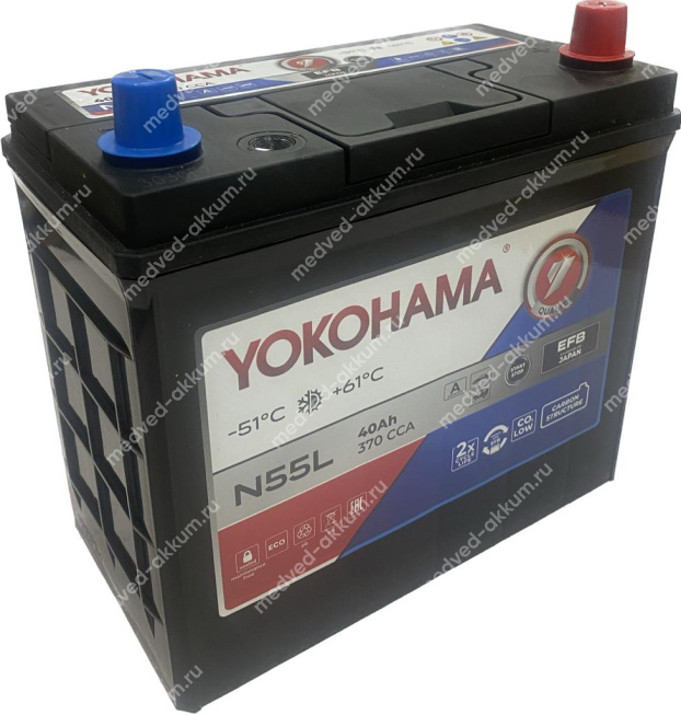 Yokohama EFB 40 Ач обр. B24L толст.кл. (N55L)