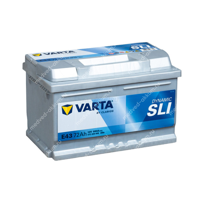 Varta Dynamic SLI 72 Ач E43 обр.низ. LB3