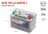 Yokohama EFB 70 Ач обр. L3