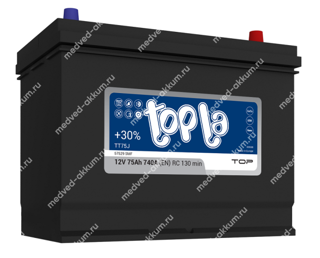 TOPLA Top ASIA 75 Ач обр. D26L