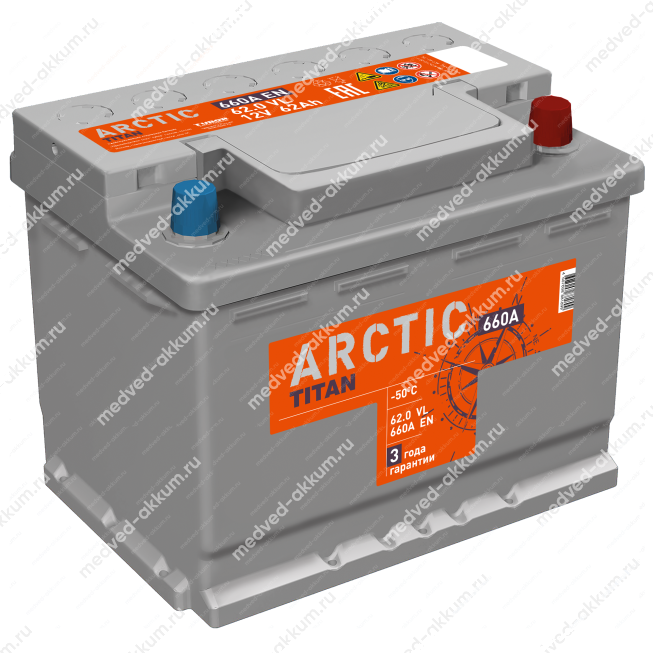 Titan Arctic 62 Ач обр. L2