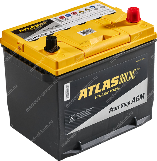 Atlas AGM 65 Ач обр. 35-650 D23L