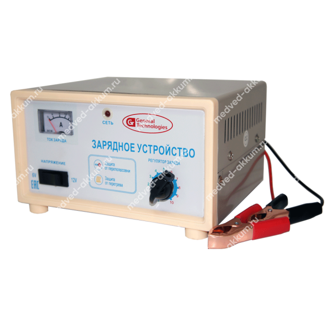 Зарядное устройство аккумулятора 15А General Technologies GT-BC006 (6/12B) руч. регул. оранж.